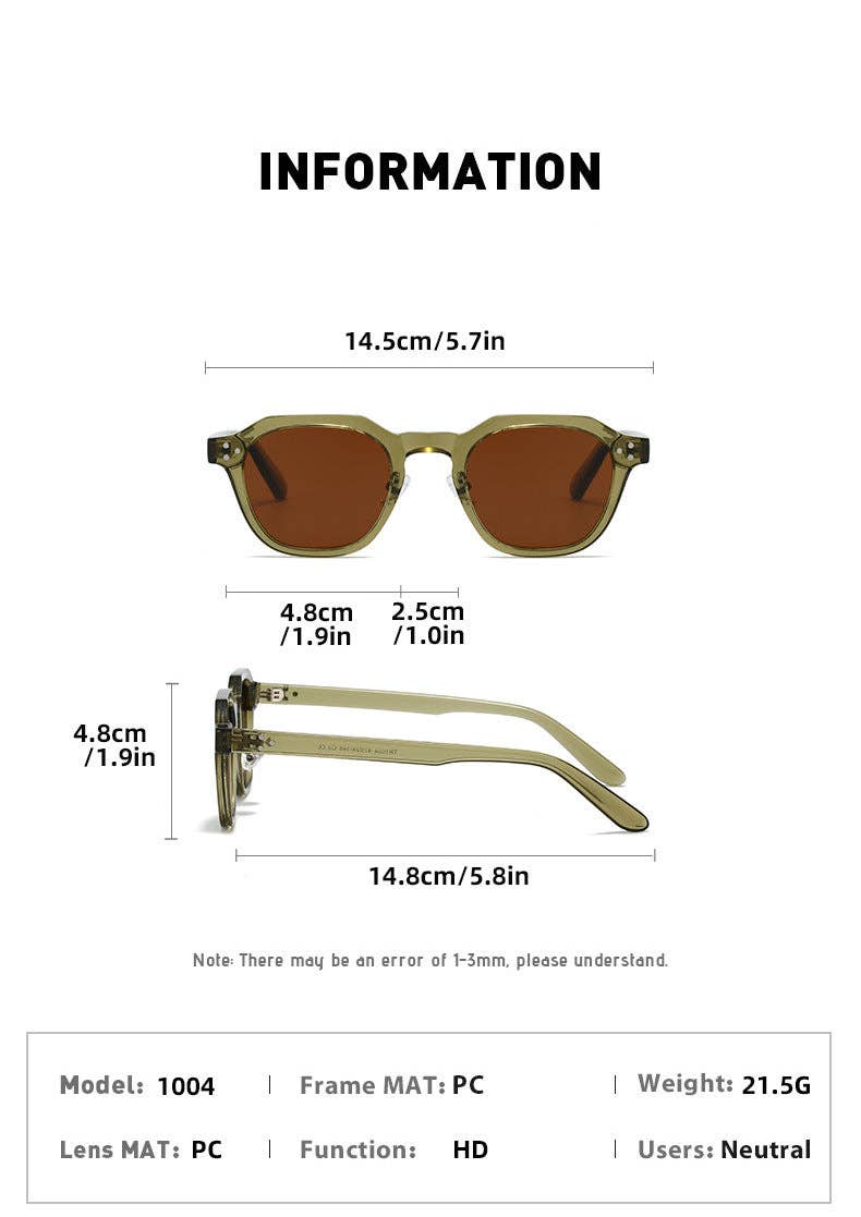 Retro Polarized UV Protection Round Sunglasses DP25D958: C1