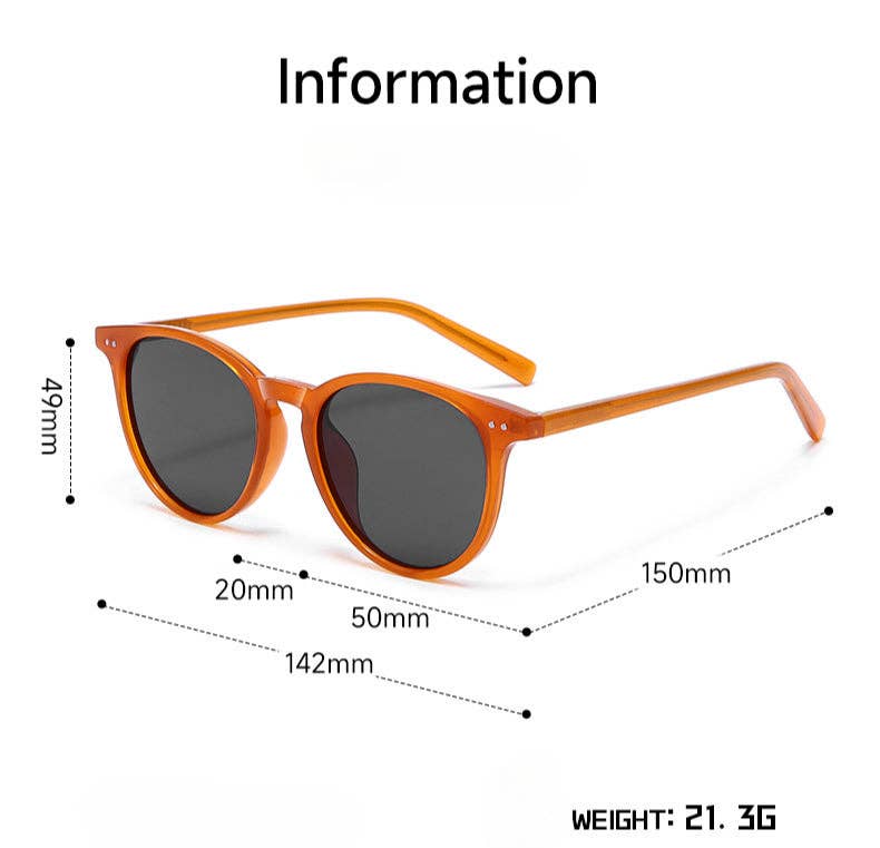Vintage Round Polarized Simple Sunglasses DP25B496: Tortoiseshell