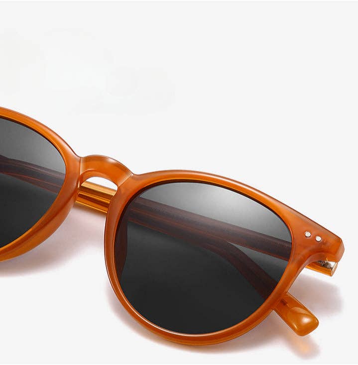 Vintage Round Polarized Simple Sunglasses DP25B496: Orange