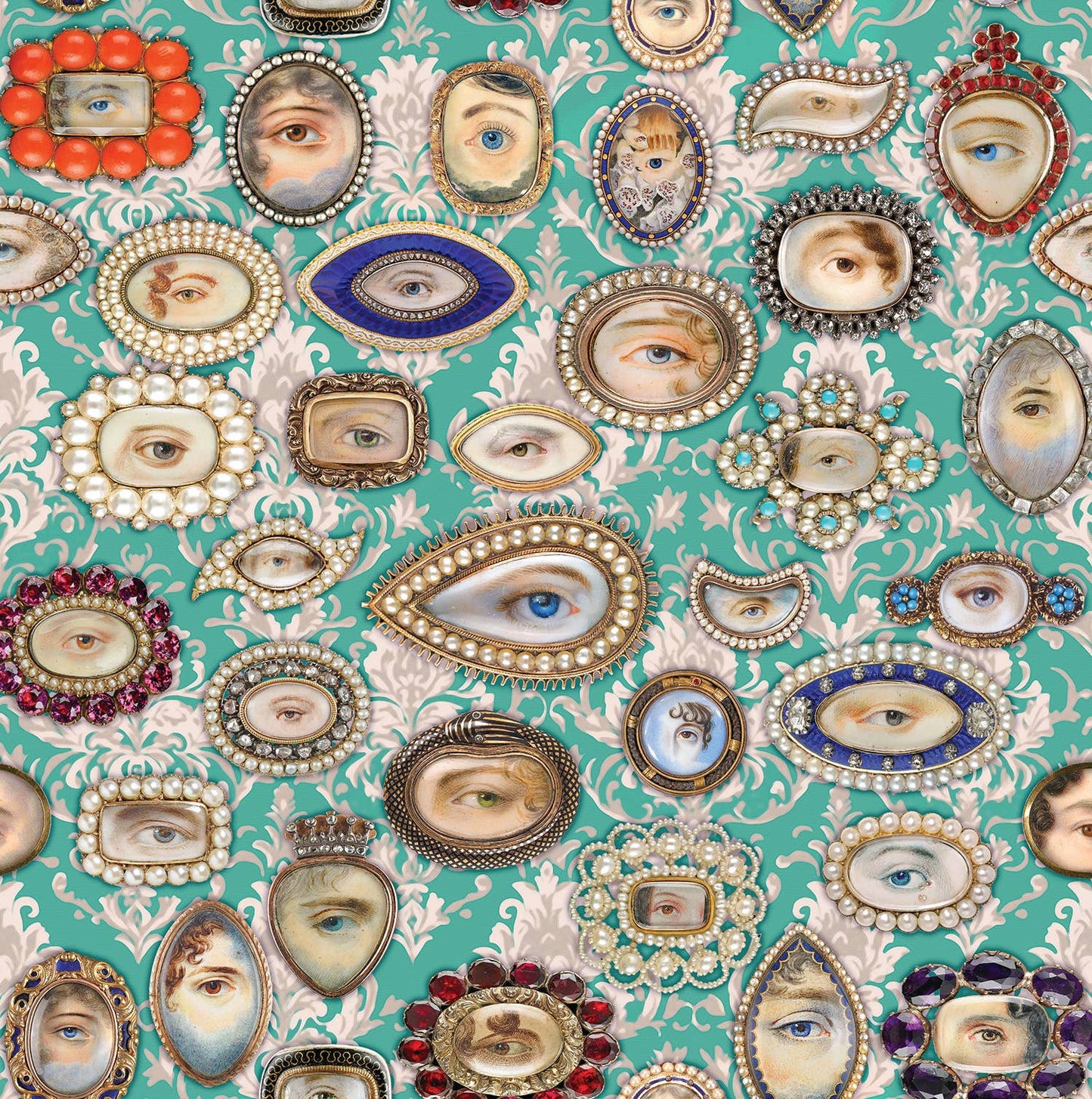 Lovers Eyes Mementos Pattern Wrapping Paper Set 3 Sheet Roll