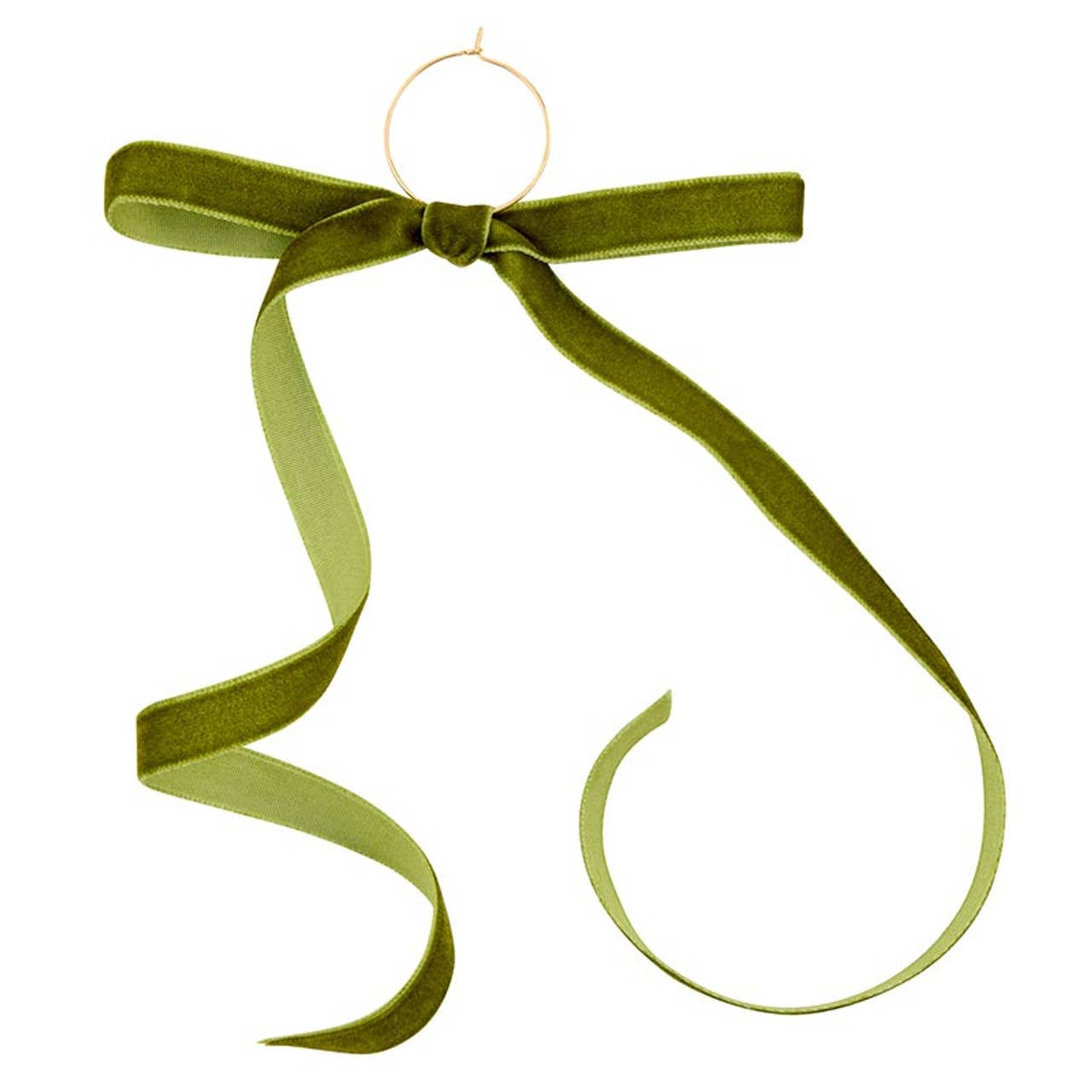 Velvet Bow Wine Charms - Green - Set of 6: Material