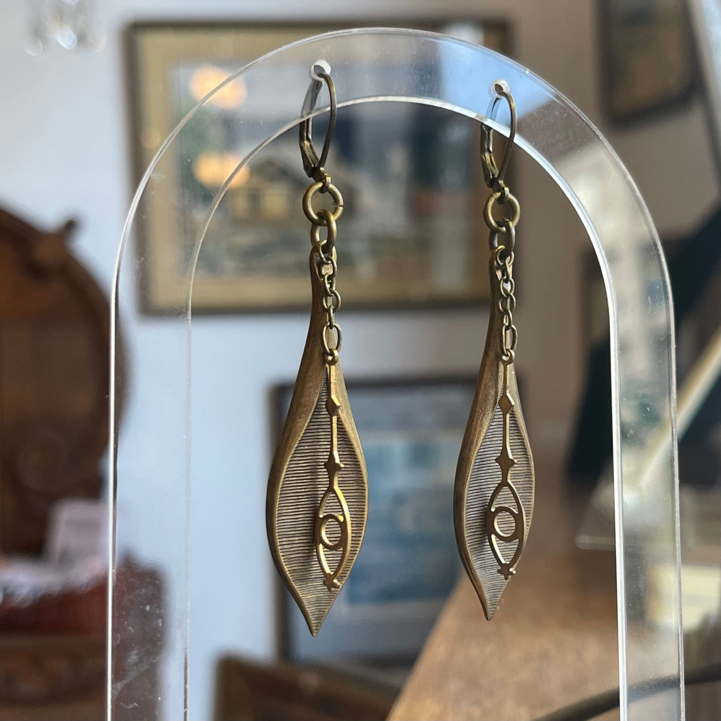 Art Nouveau Brass Earrings