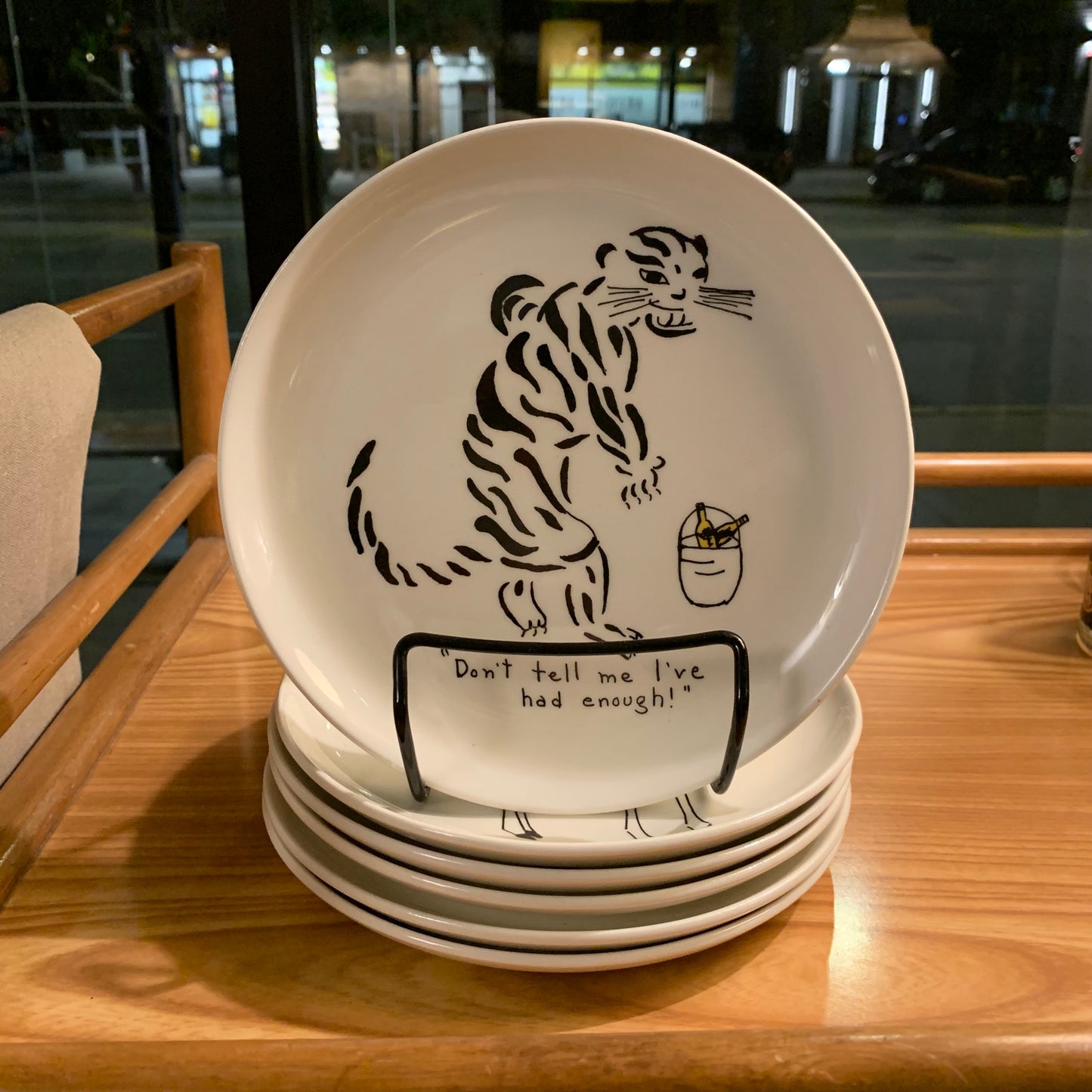 Vintage Hand Painted ‘Cocktails at the Zoo’ Plates - 6