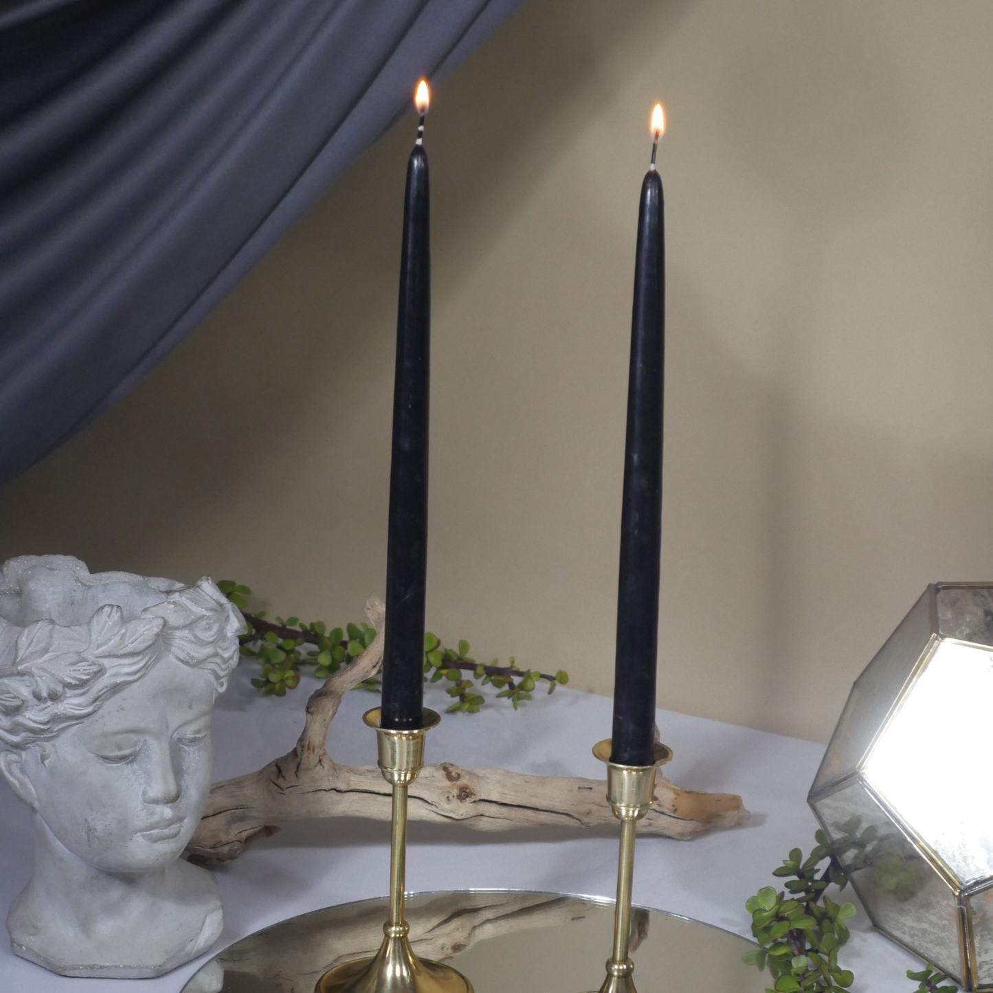 Classic Taper Candles 12" Black