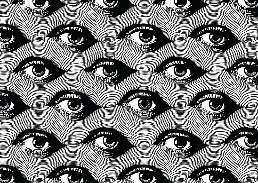 Eye Waves Pattern Wrapping Paper Set 3 Sheet Roll