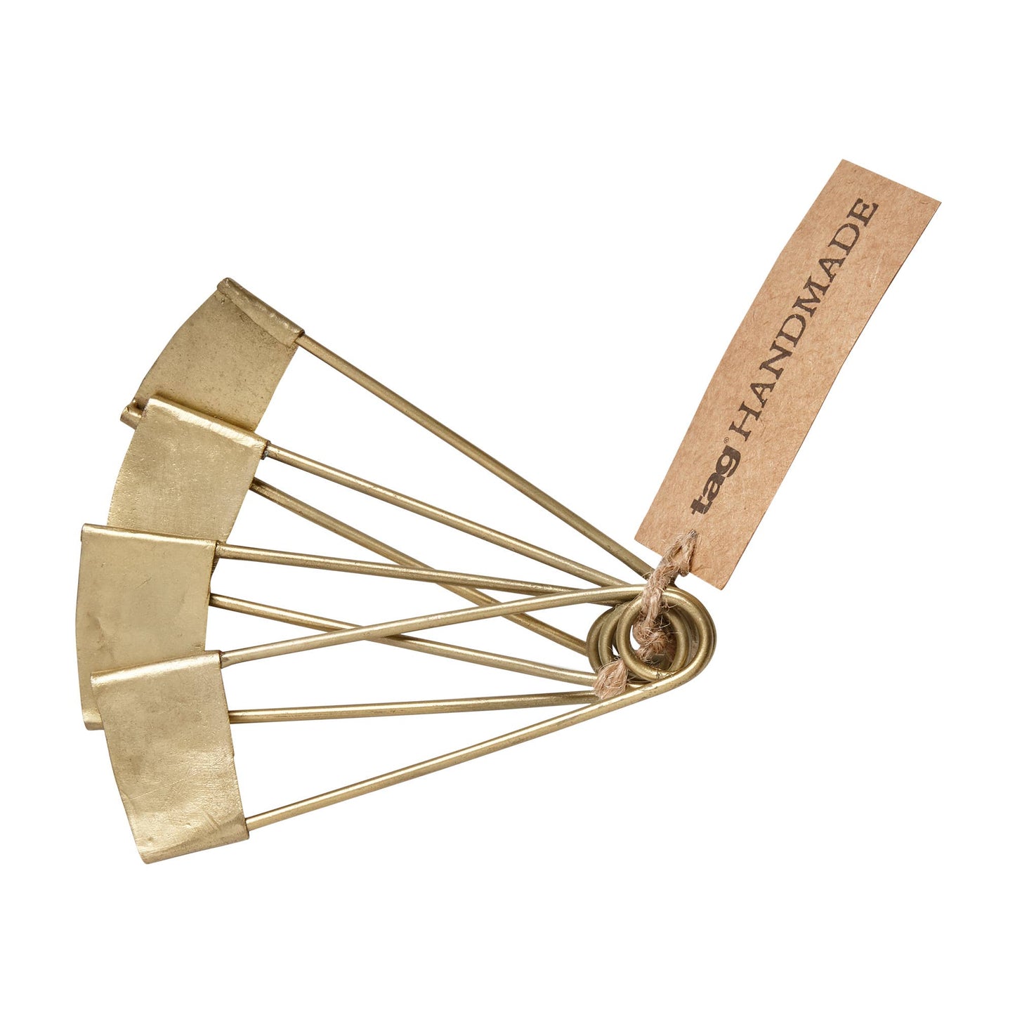 Safety Pin Napkin Ring Set of 4 - Antique Gold