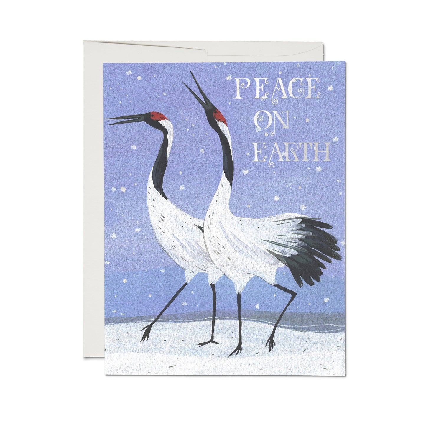 Snow Crane holiday greeting card: Boxed Set of 8