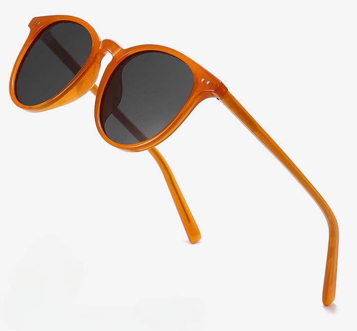 Vintage Round Polarized Simple Sunglasses DP25B496: Tortoiseshell