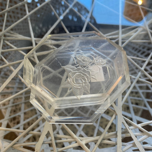 Vintage Lucite Rose Box