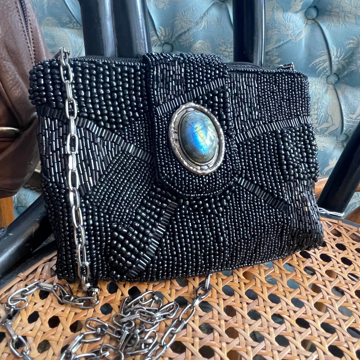 Mary Frances Black Beaded Sequin Bag