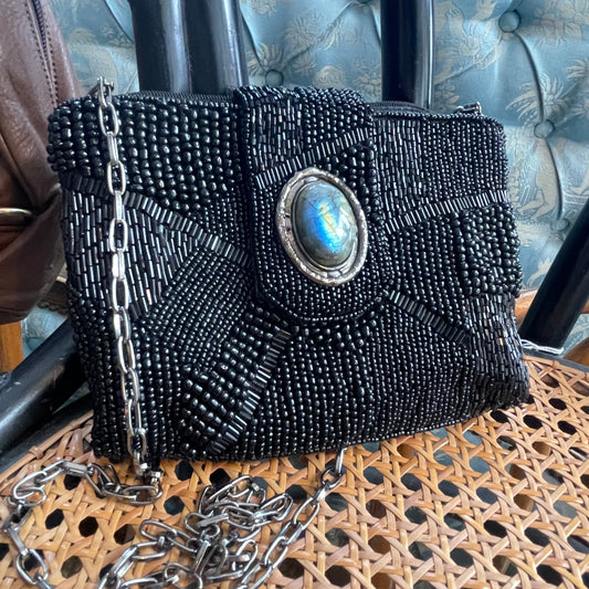 Mary Frances Black Beaded Sequin Bag