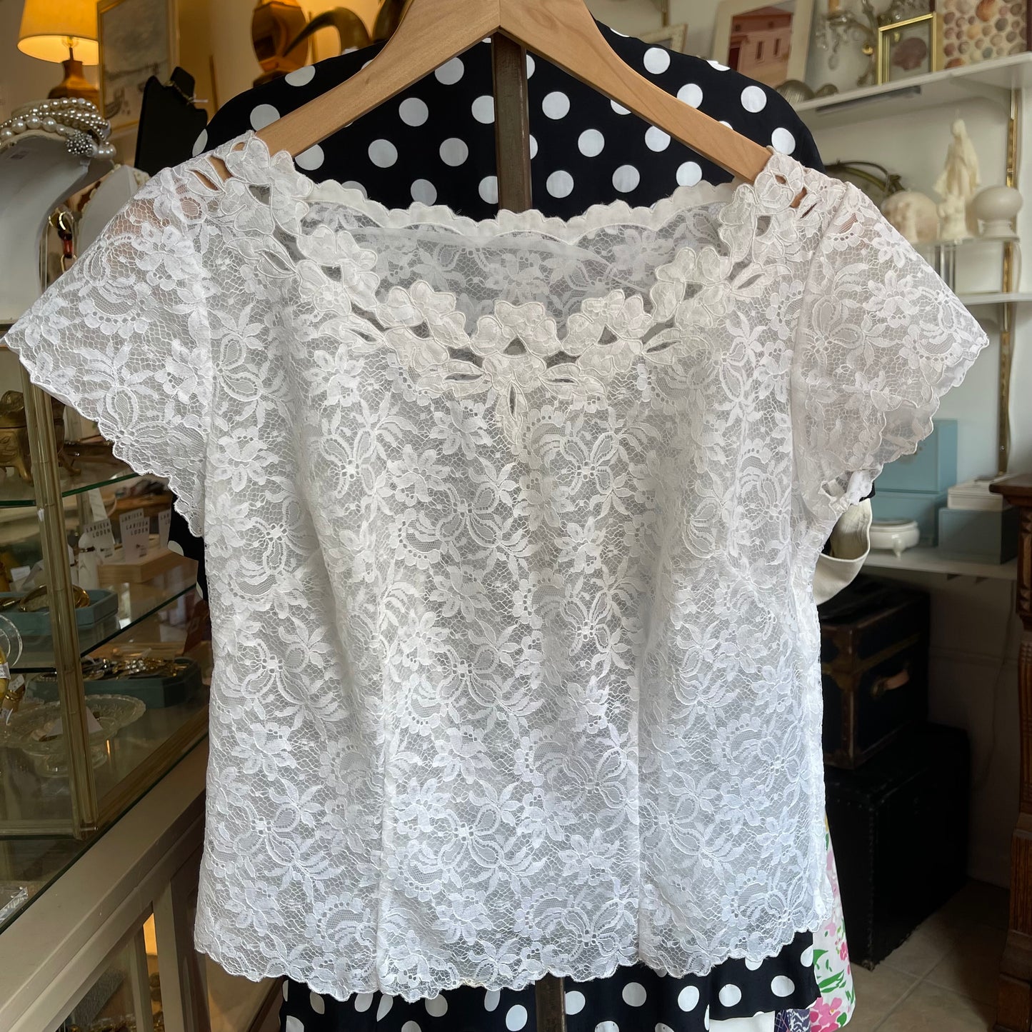 Marshall Fields White Lacy Top