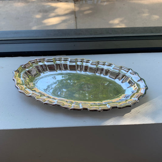 Ruffled Silver-Plated Oval Platter
