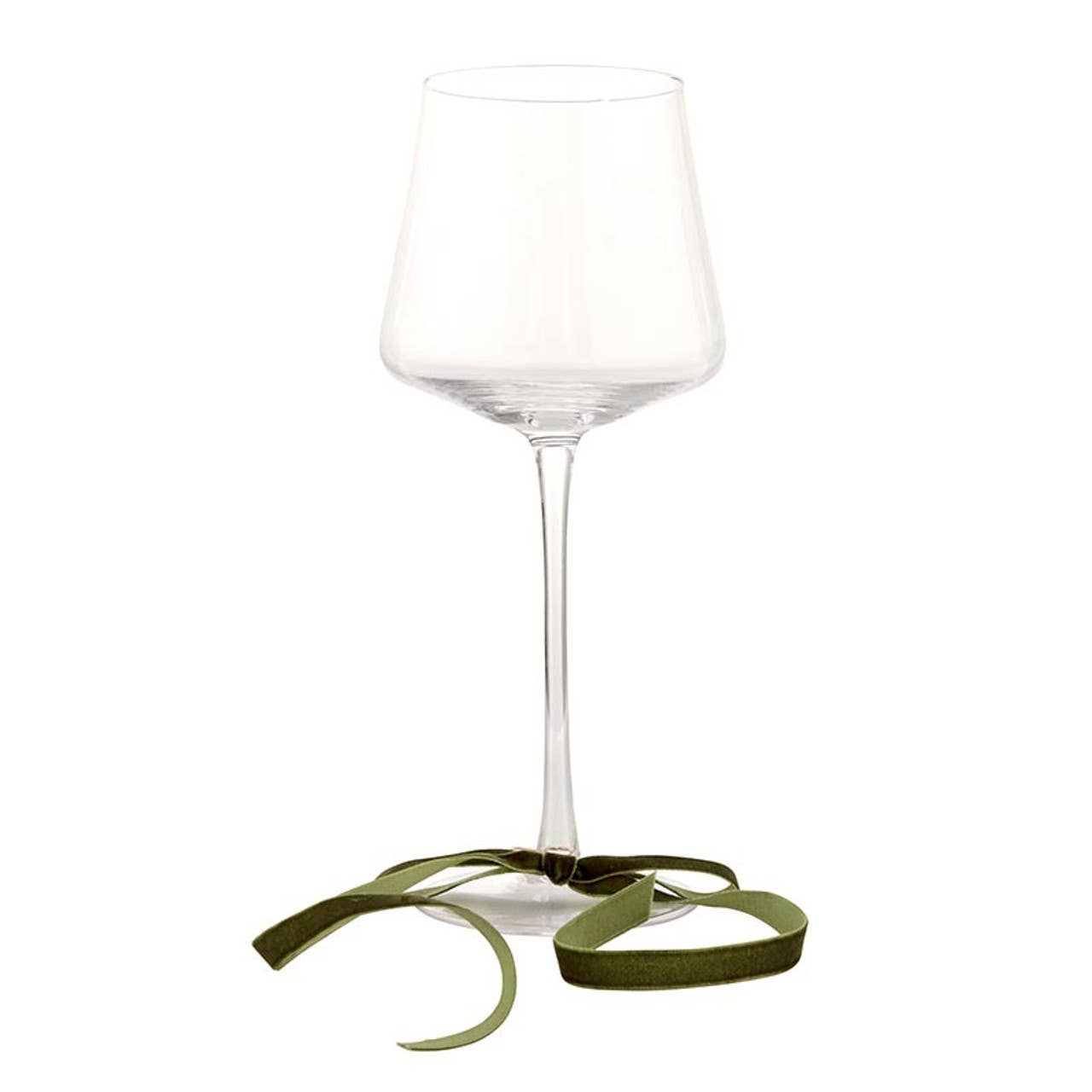 Velvet Bow Wine Charms - Green - Set of 6: Material