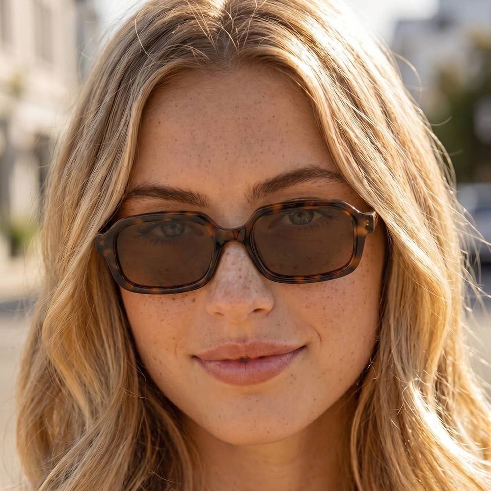 Retro Rectangle Frame Uv400 Sunglasses: ASSORTED