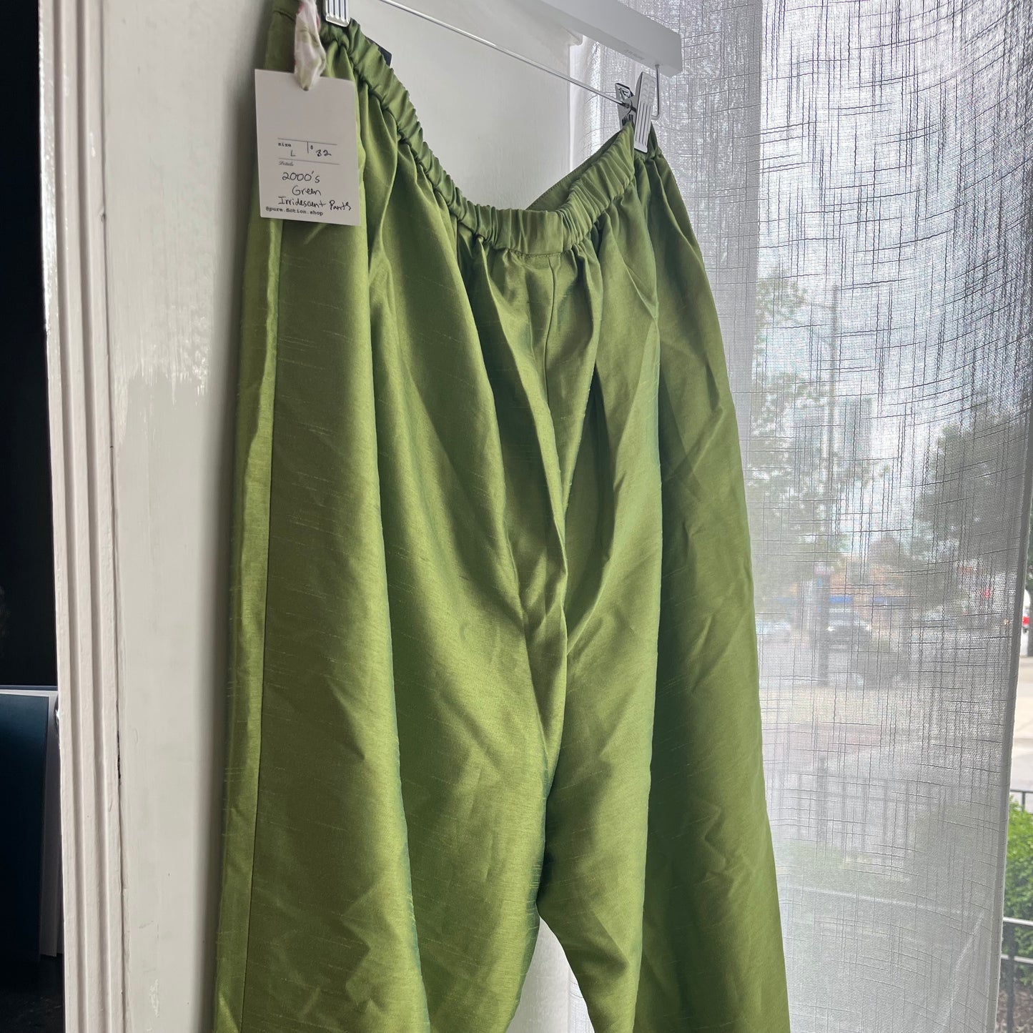 2000s Green Iridescent Pants