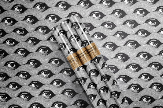 Eye Waves Pattern Wrapping Paper Set 3 Sheet Roll
