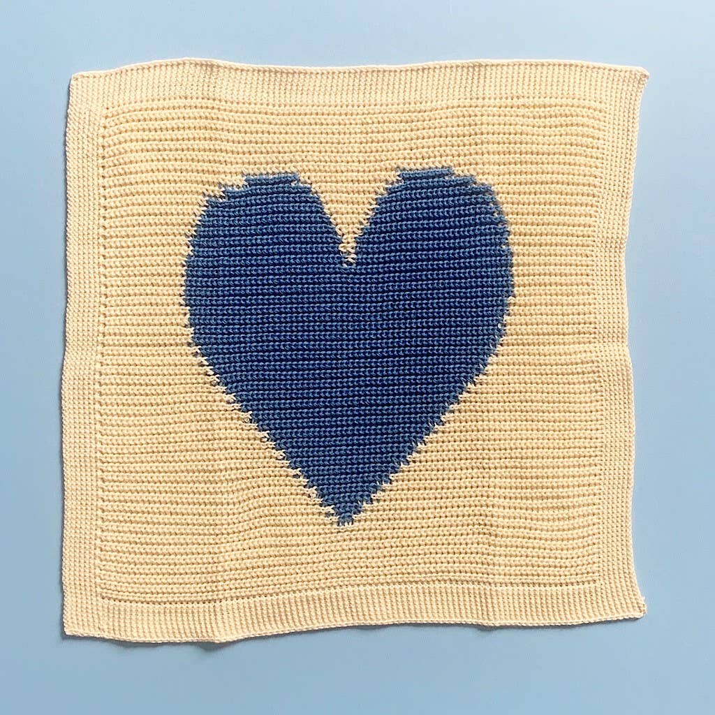Organic Baby Lovey Blanket- Heart (Handmade): Red