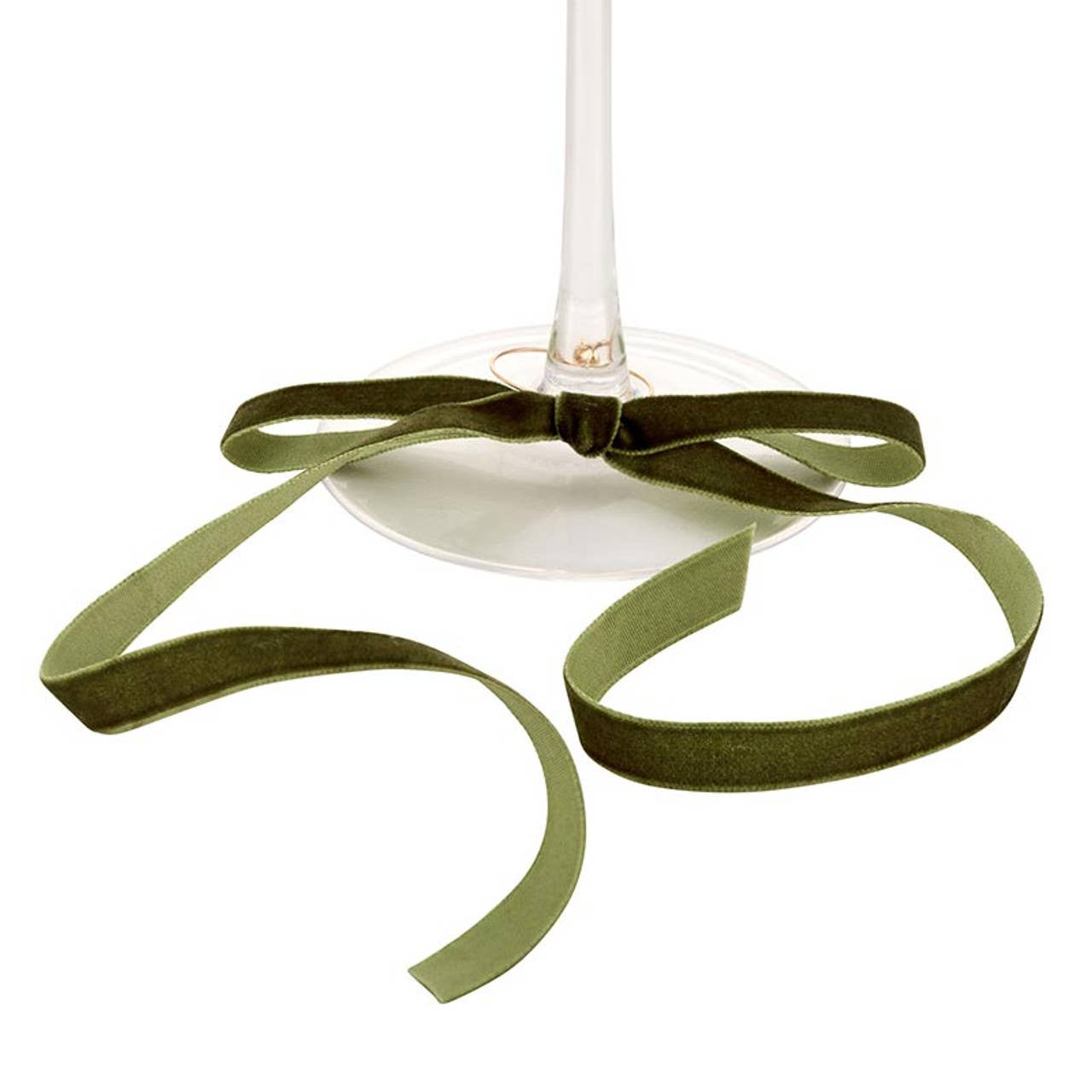Velvet Bow Wine Charms - Green - Set of 6: Material