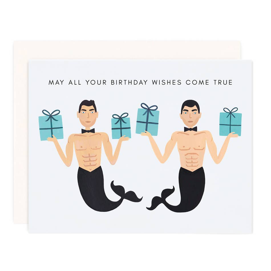 Mermen Birthday Wishes Greeting Card