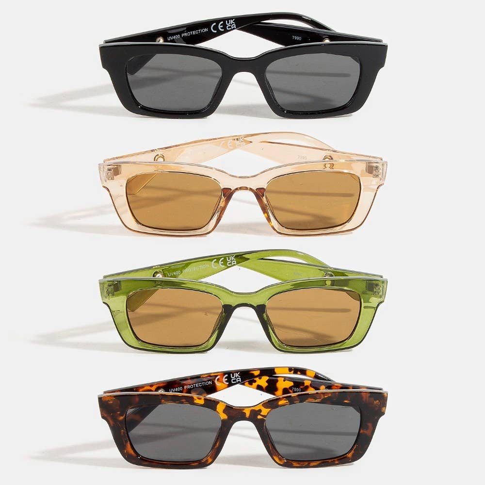 Tortoise Rectangle Sunglasses Set: ASSORTED