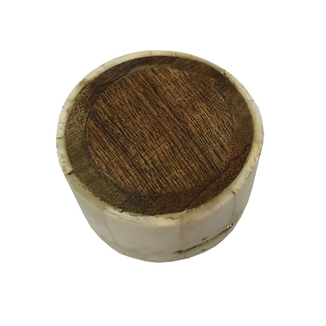 Horse Head Design Round Jewelry Trinket Bone Box