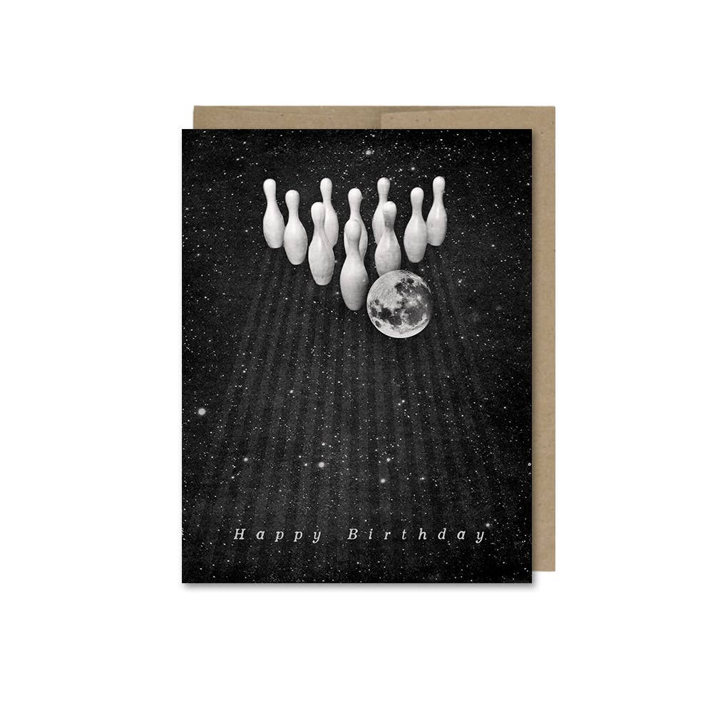 Happy Birthday Cosmic Bowling Card
