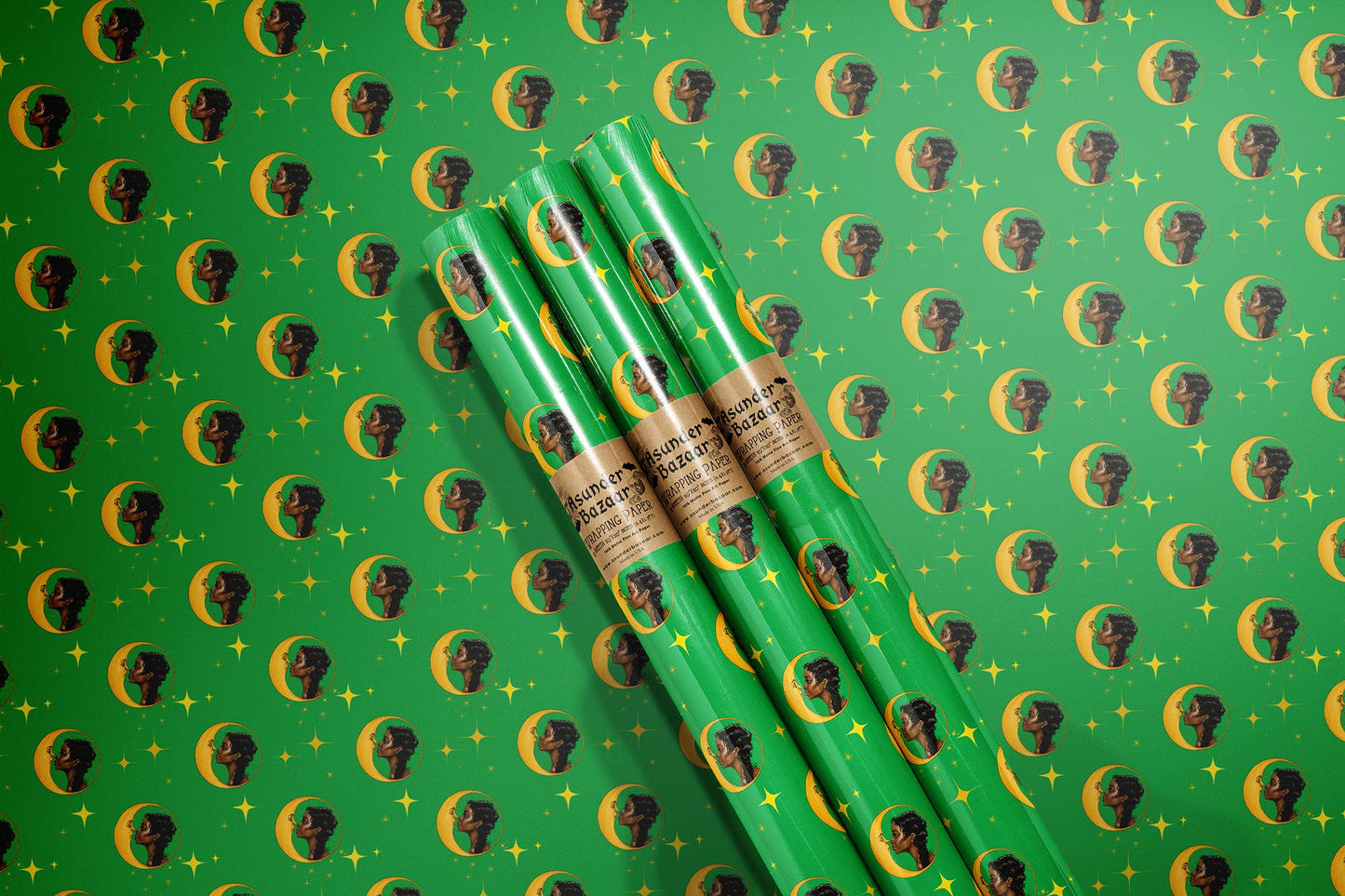 PRE-ORDER!! Moon Kiss Pattern Wrapping Paper Set 3 Sheet Roll