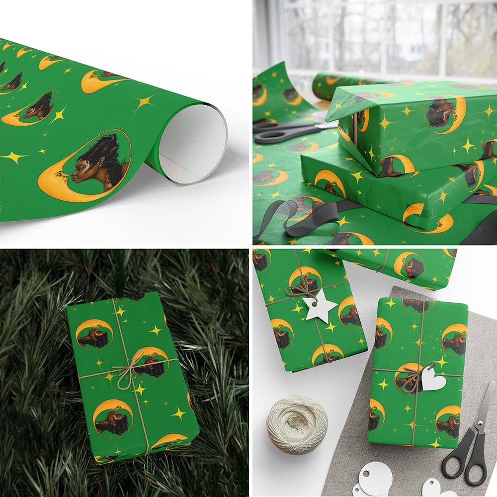 PRE-ORDER!! Moon Kiss Pattern Wrapping Paper Set 3 Sheet Roll