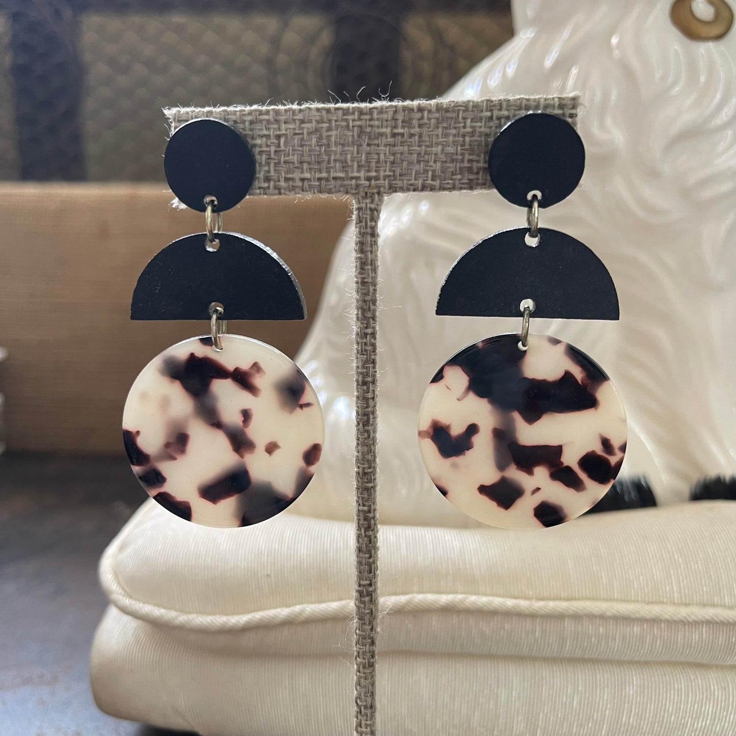 Tortoise Stack Dangle Earrings