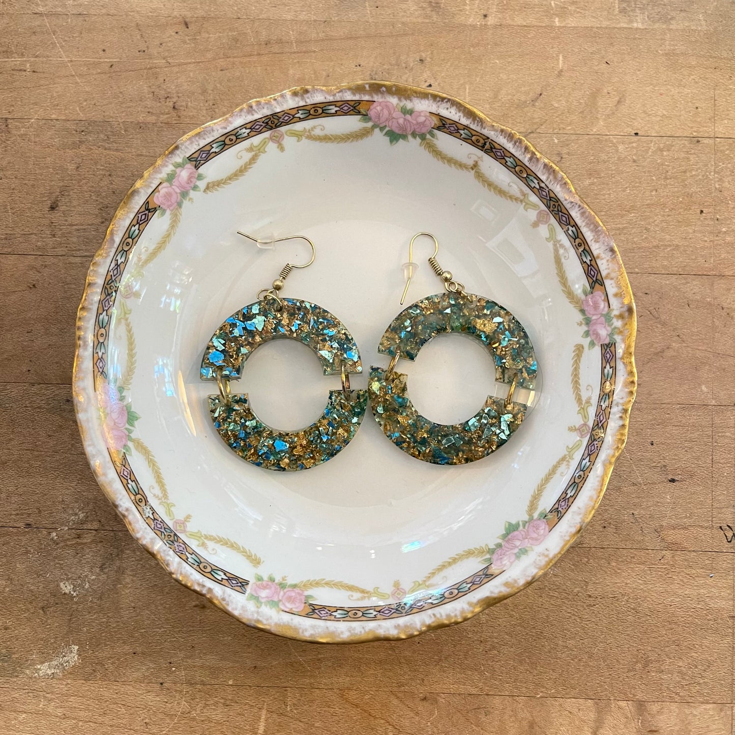 Handmade Sparkle Resin Hoops