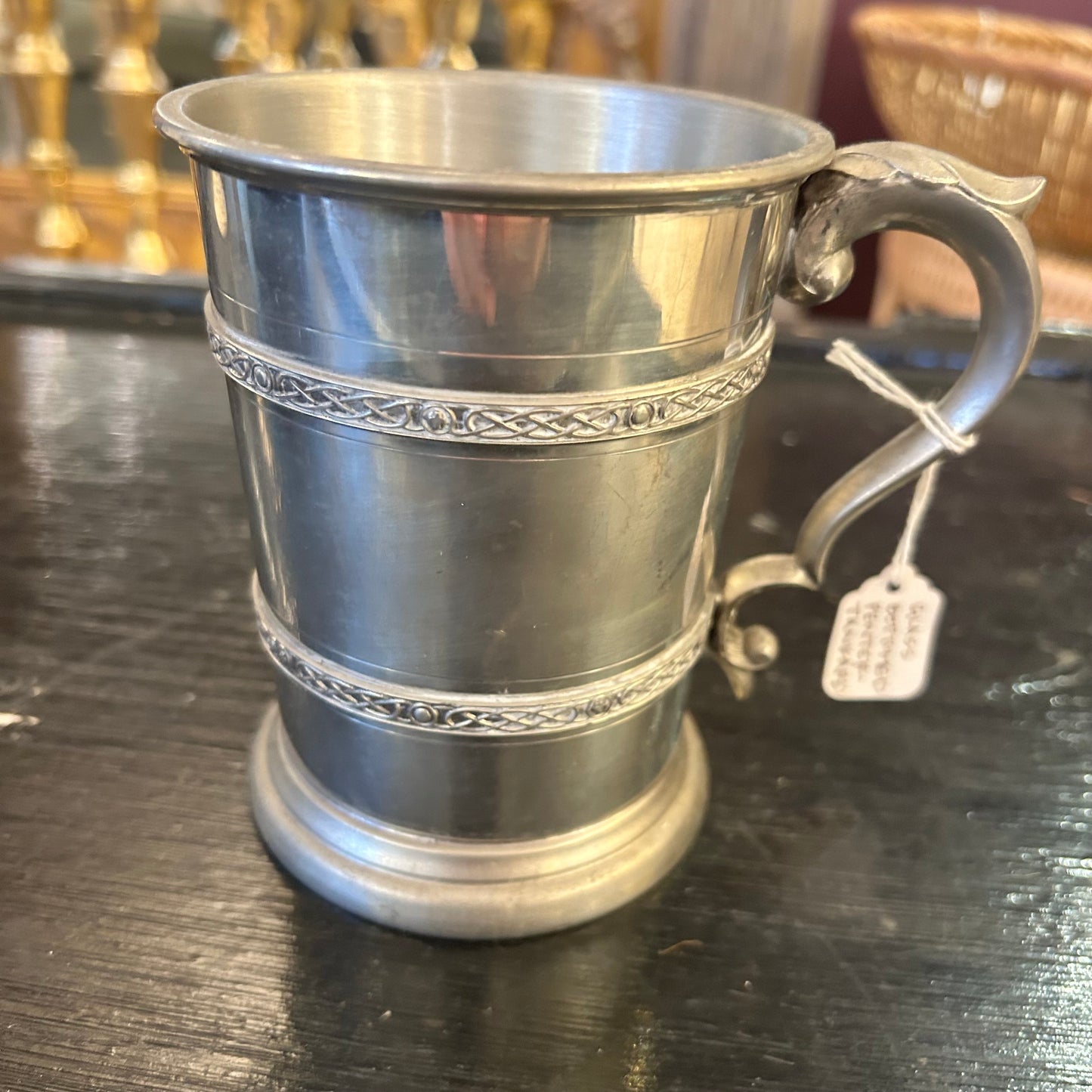 Glass Bottomed Pewter Tankard