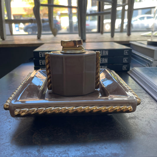 Vintage Table Lighter & Ashtray Set