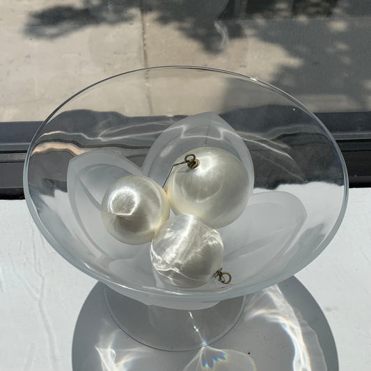 80s White Spun Ornament