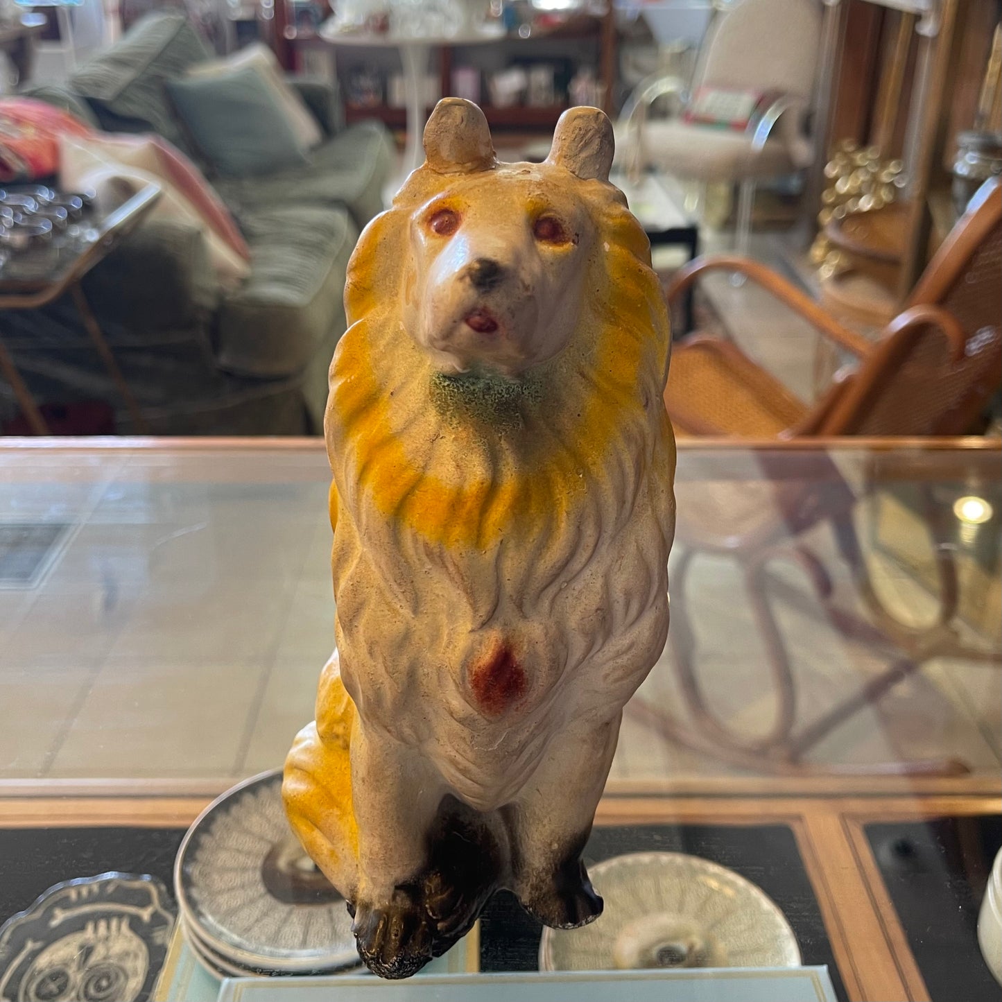 1950s Chalkware Collie Carvinal Prize
