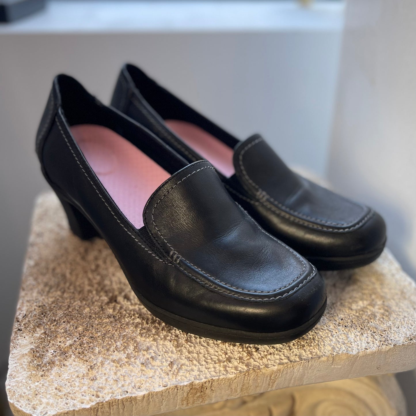 Black Heeled Loafer