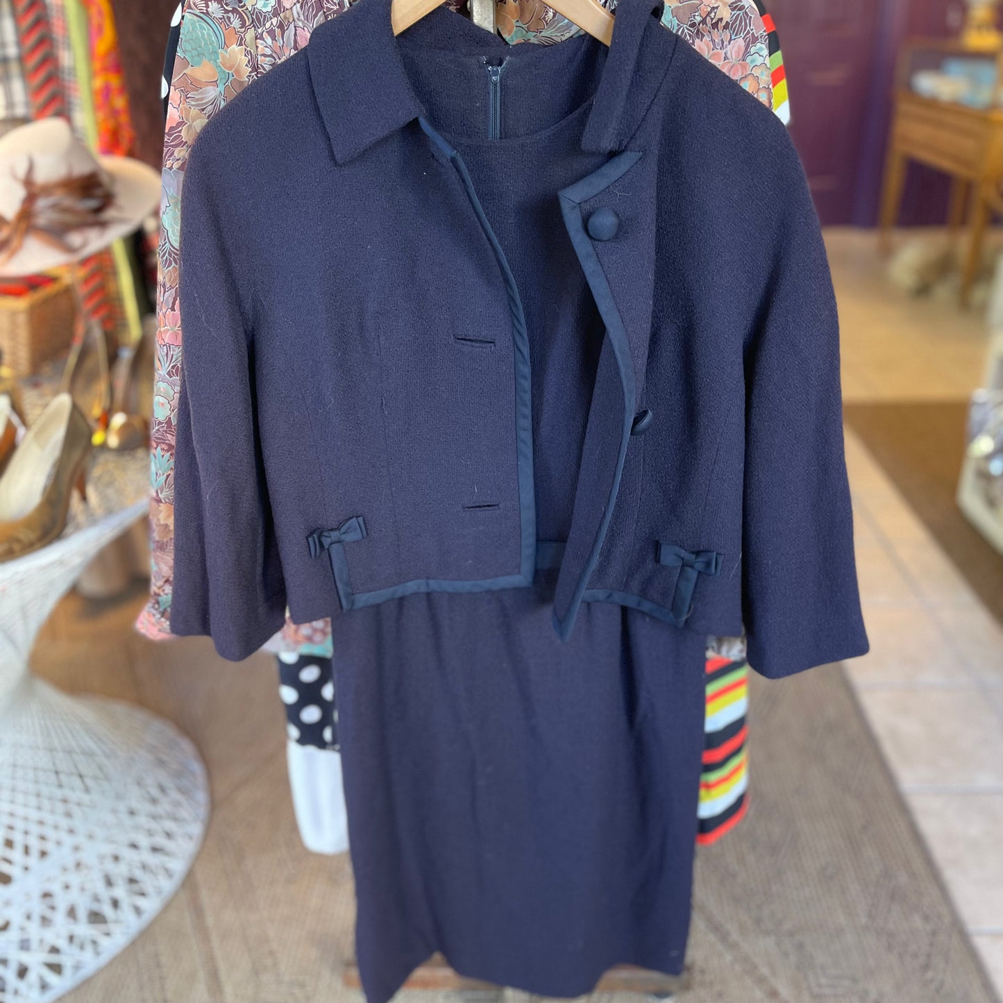 50s Cropped Wool Coat + Shift Dress