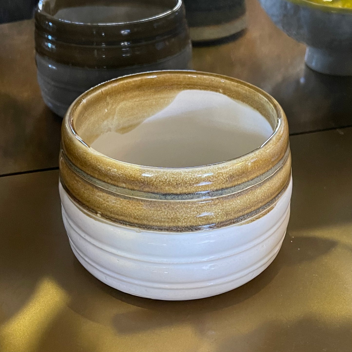 Brown and White Bowl