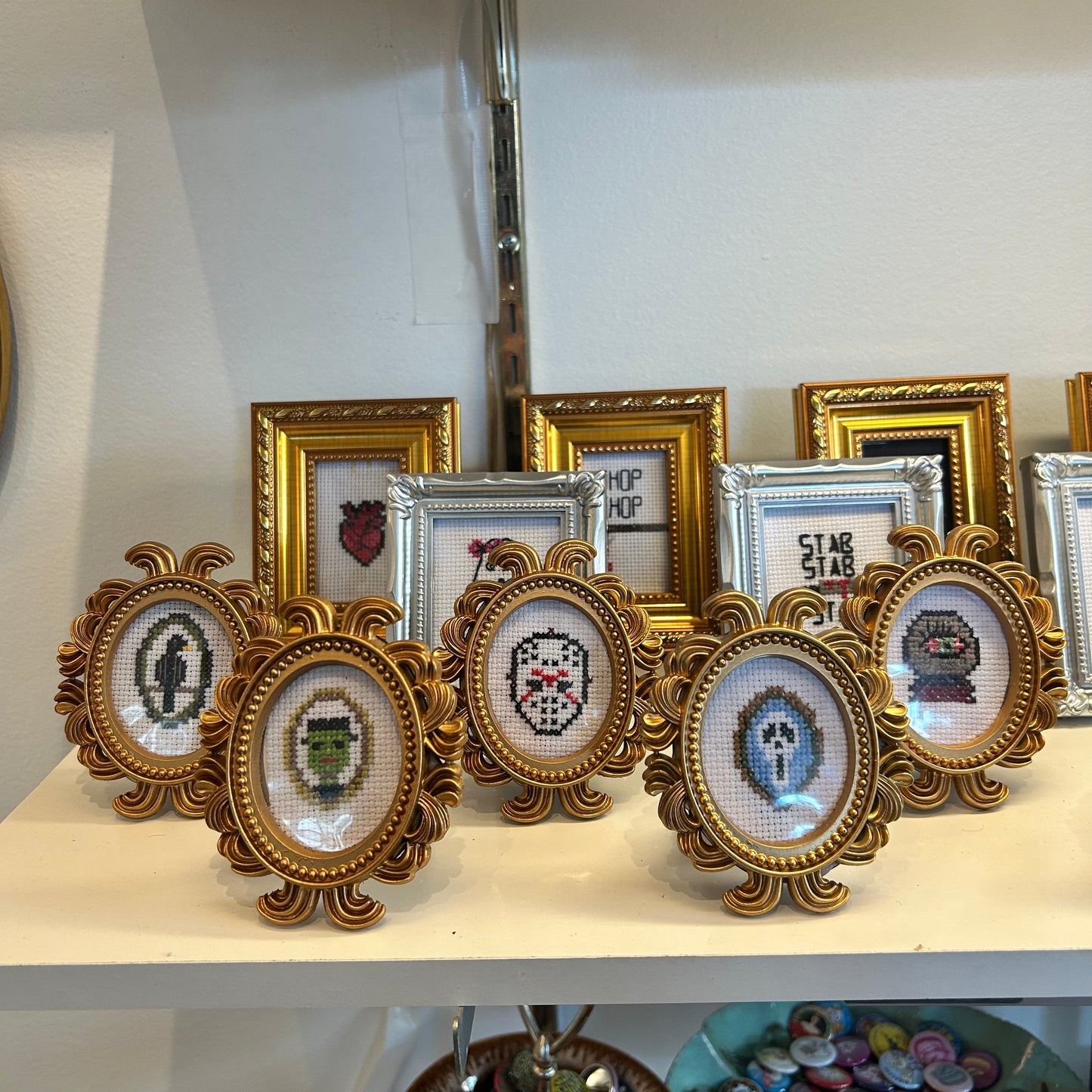 Lara Strang Mini Framed Cross Stitch - Oval Frames