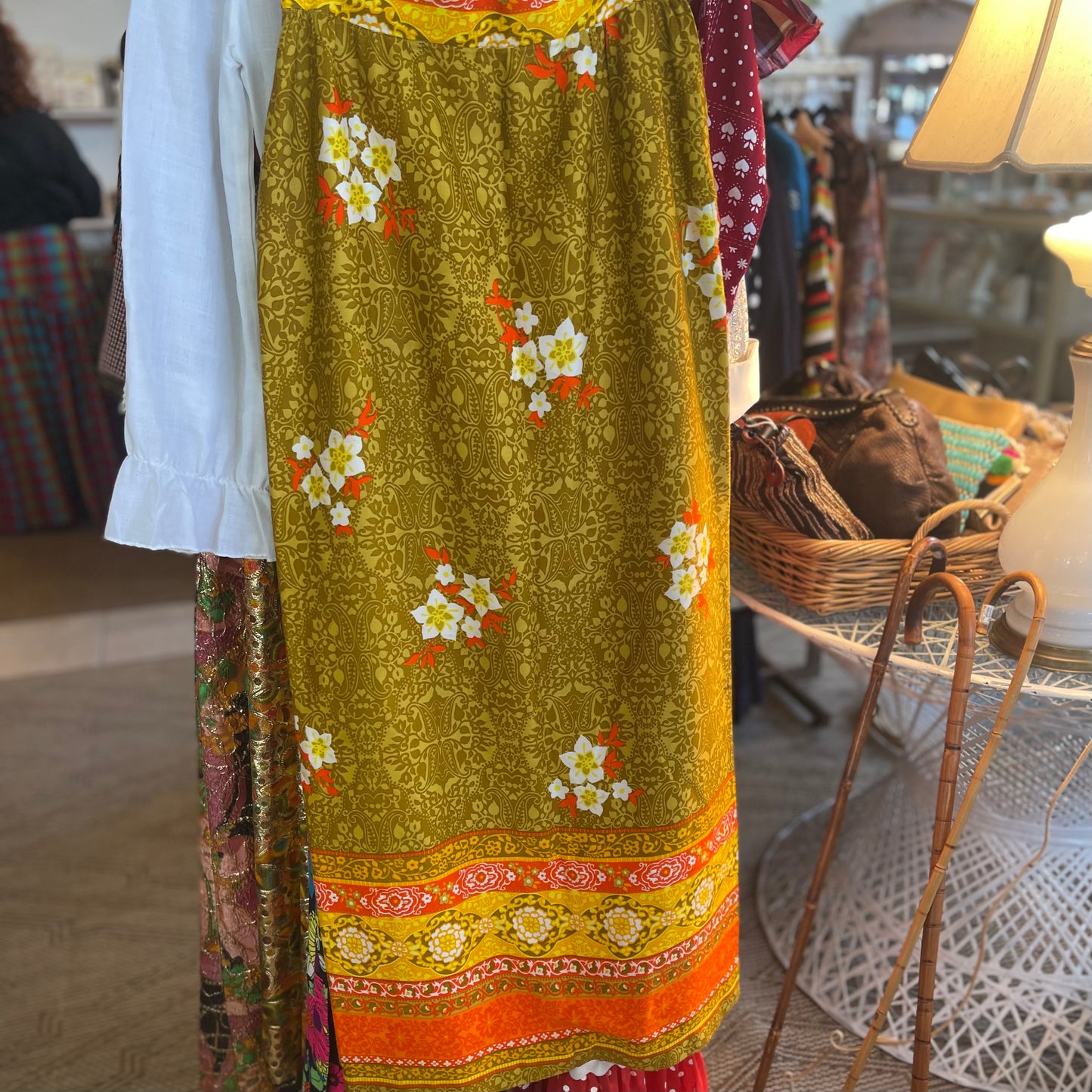 60s Floral Maxi Skirt