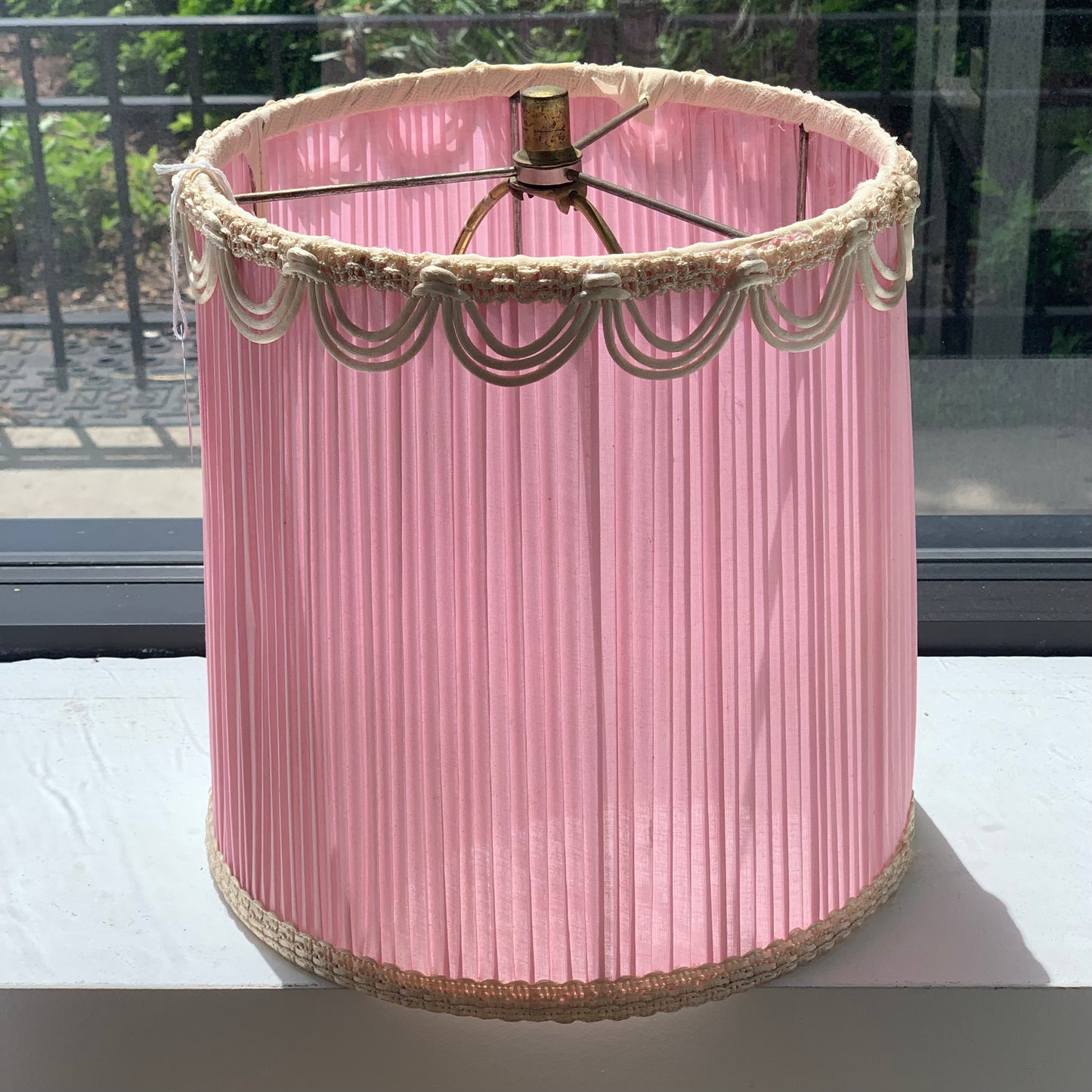 Pink Pleated Lampshade