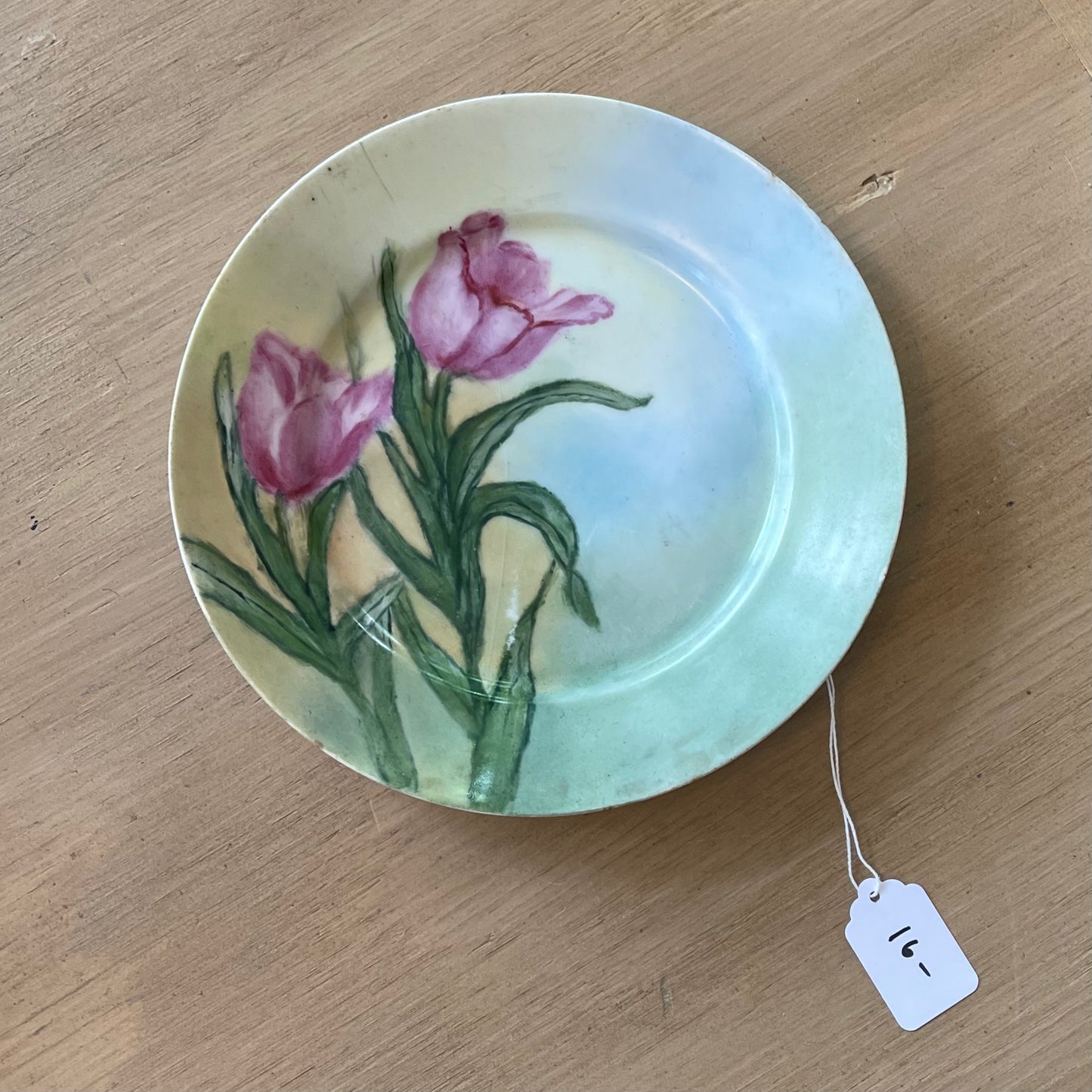 Hand-Painted Tulip Porcelain Plate