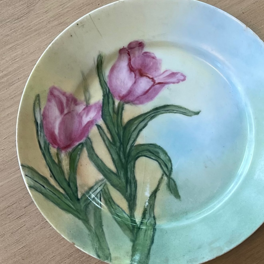 Hand-Painted Tulip Porcelain Plate