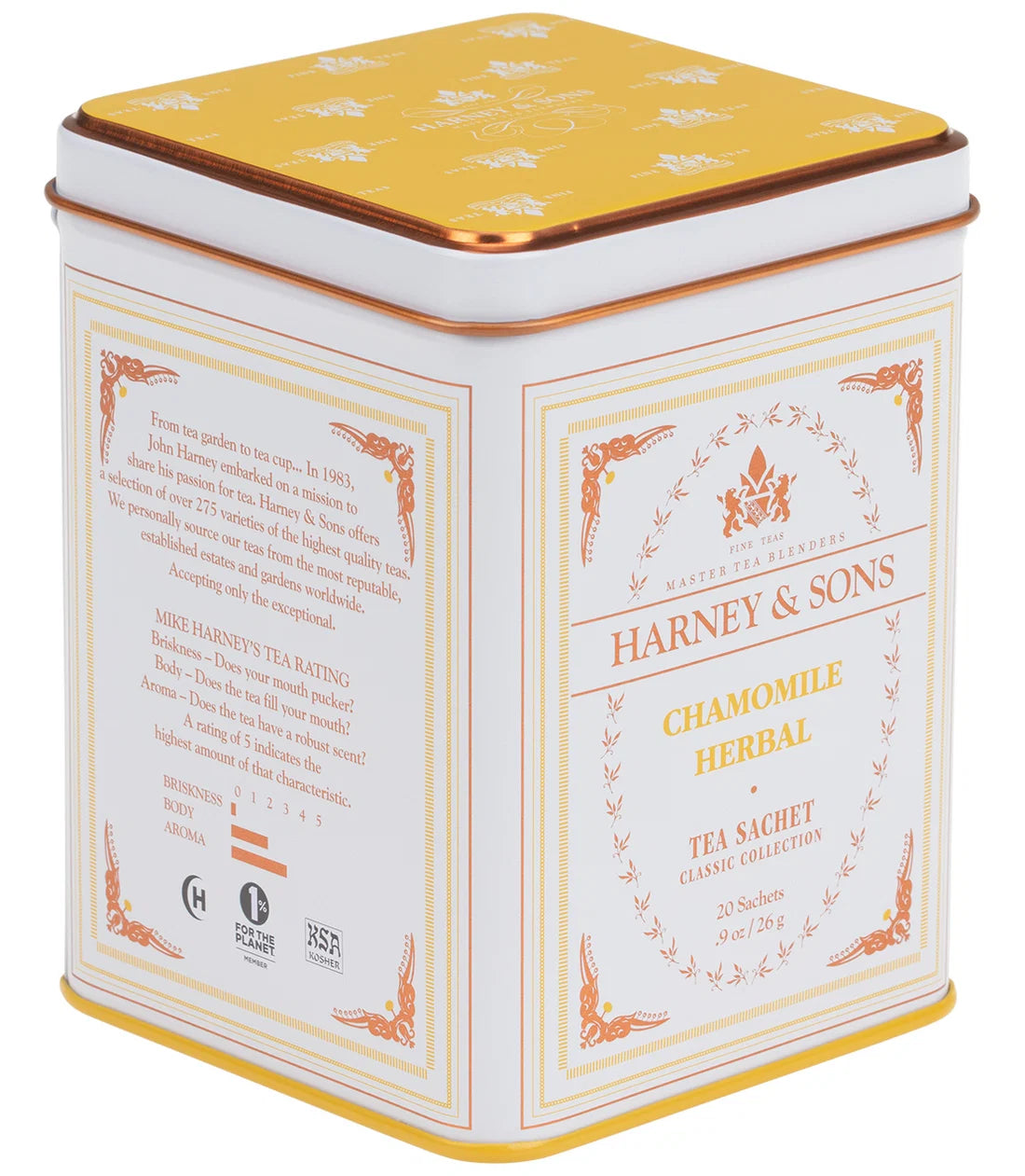 Harney & Sons Chamomile Herbal, Classic Tin of 20 Sachets