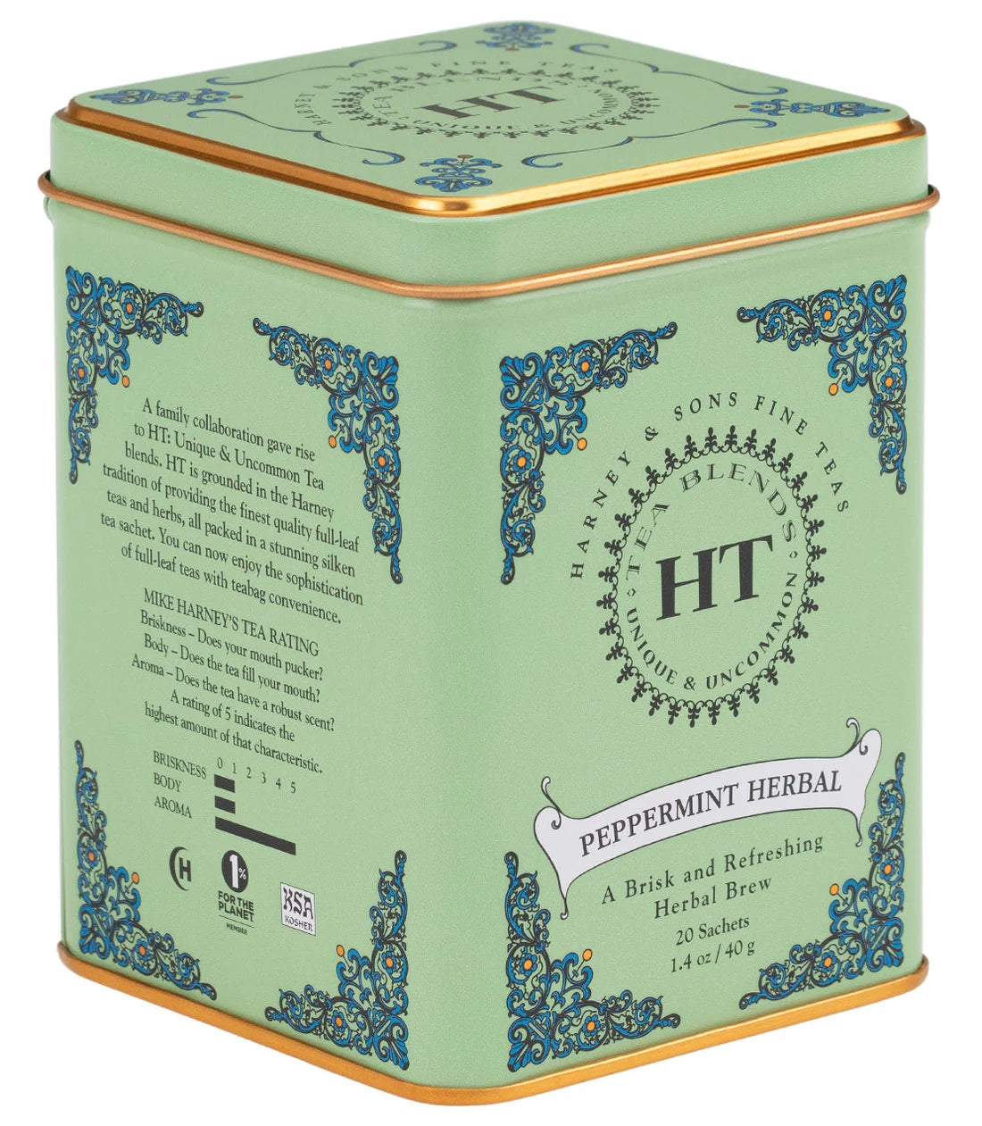 Harney & Sons Peppermint Herbal Tea, HT Tin of 20 Sachets