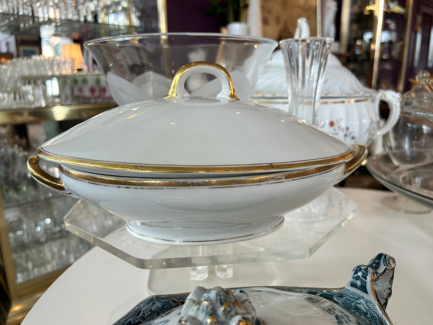 Antique German Covered Porcelain Serving Dish by  Carl Tielsch (C.T.) Altwasser, Silesia