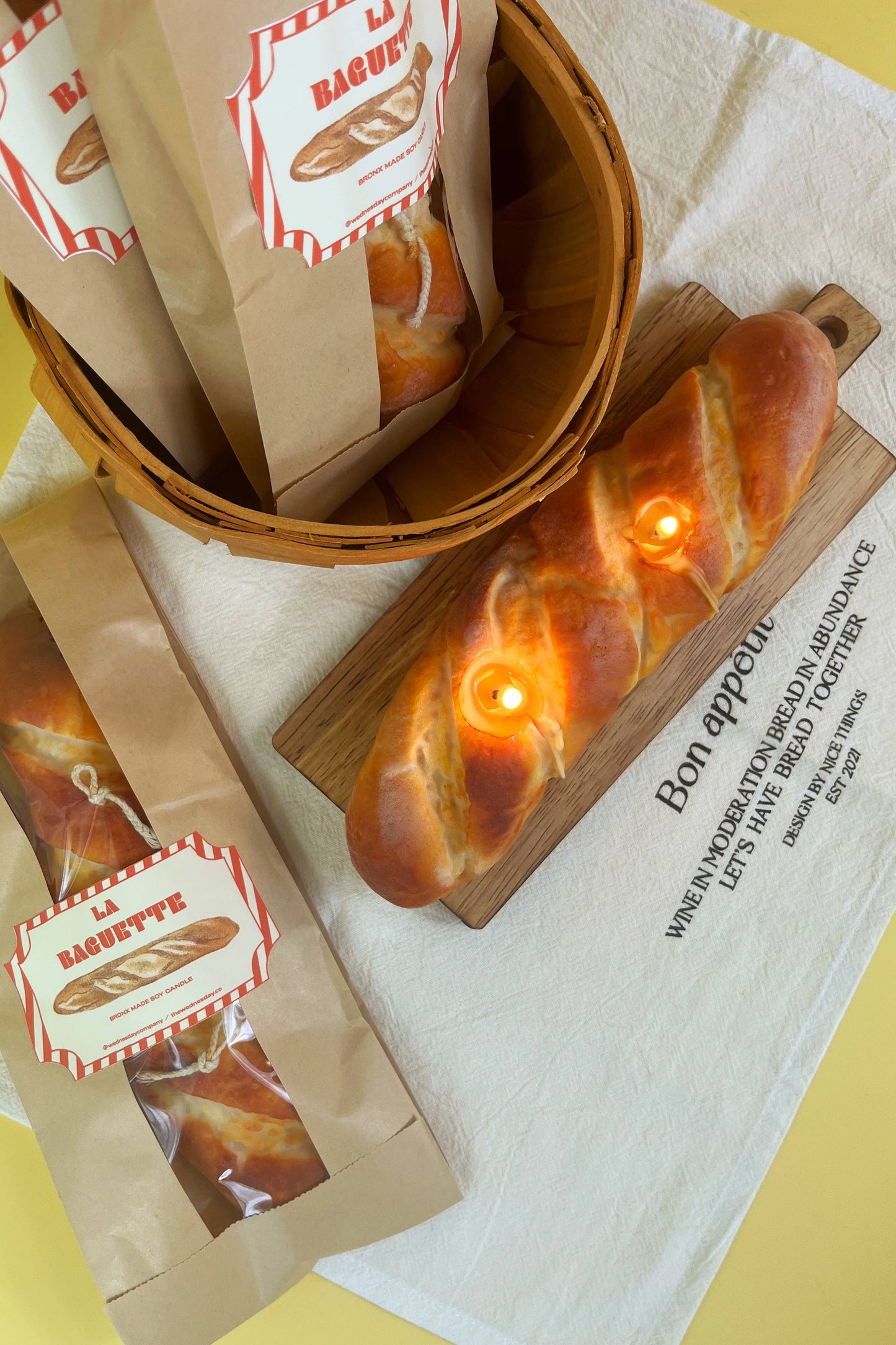 French Baguette Candle: Long Baguette No Scent