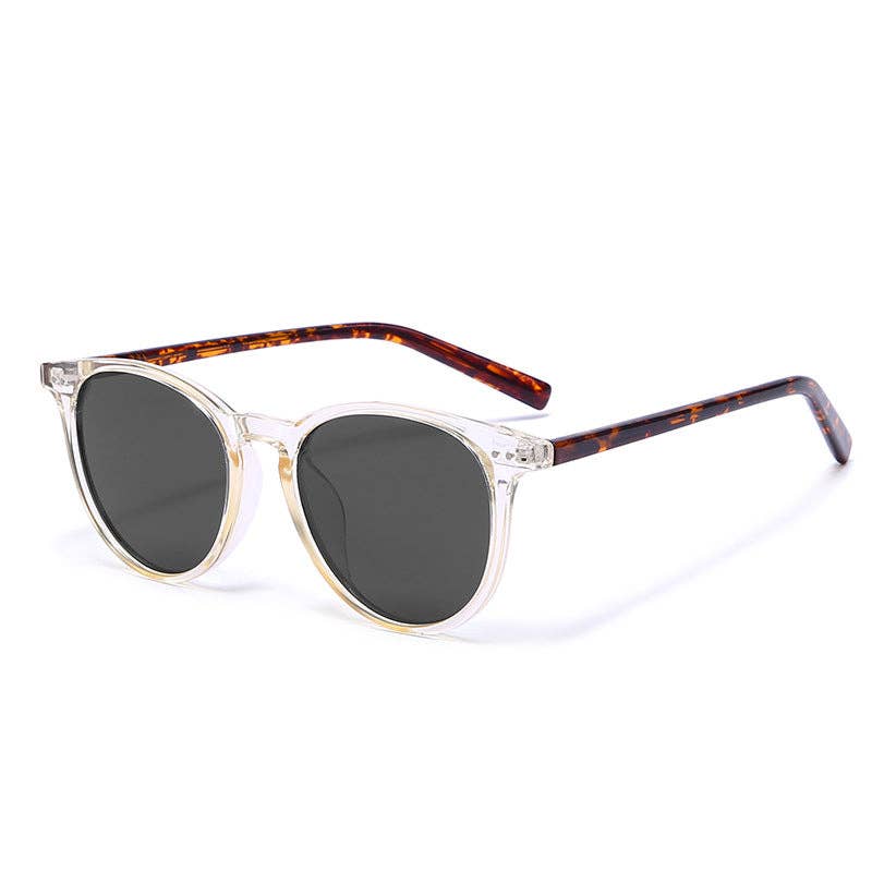 Vintage Round Polarized Simple Sunglasses DP25B496: Tortoiseshell