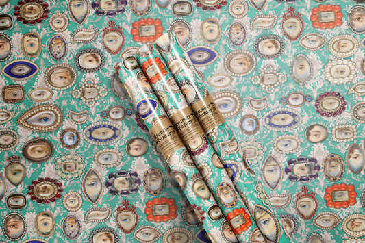 Lovers Eyes Mementos Pattern Wrapping Paper Set 3 Sheet Roll