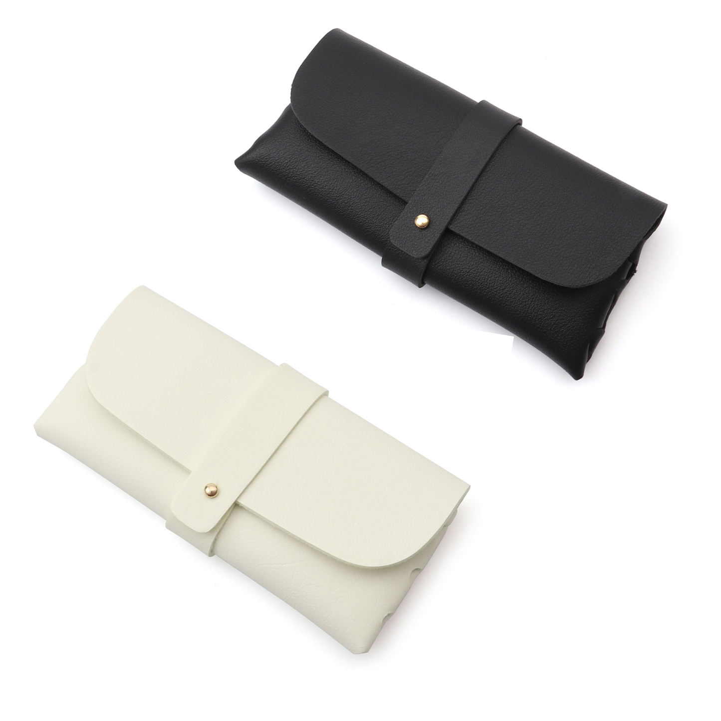Soft Portable PU Leather Sunglasses Protective Case: White